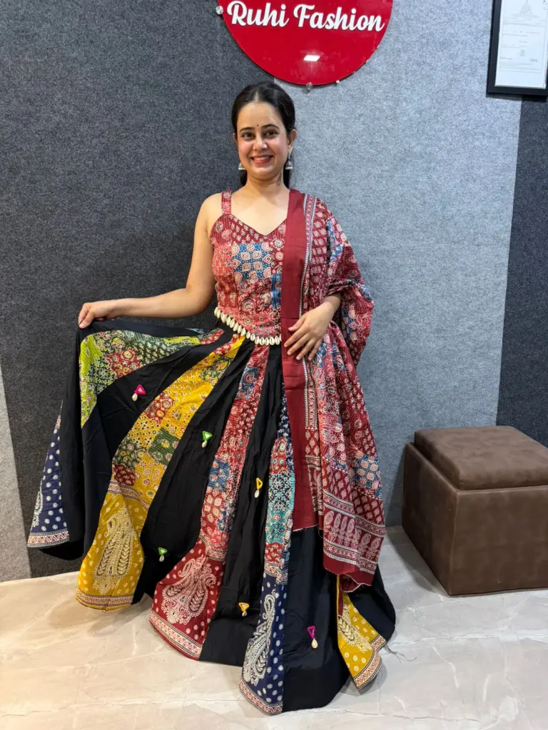 Ajrakh Cotton Lehenga Choli