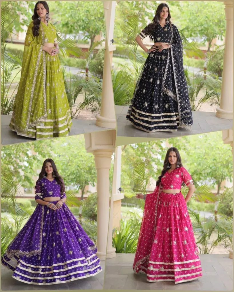 LW 7179 Black Faux Georgette Lehenga Choli