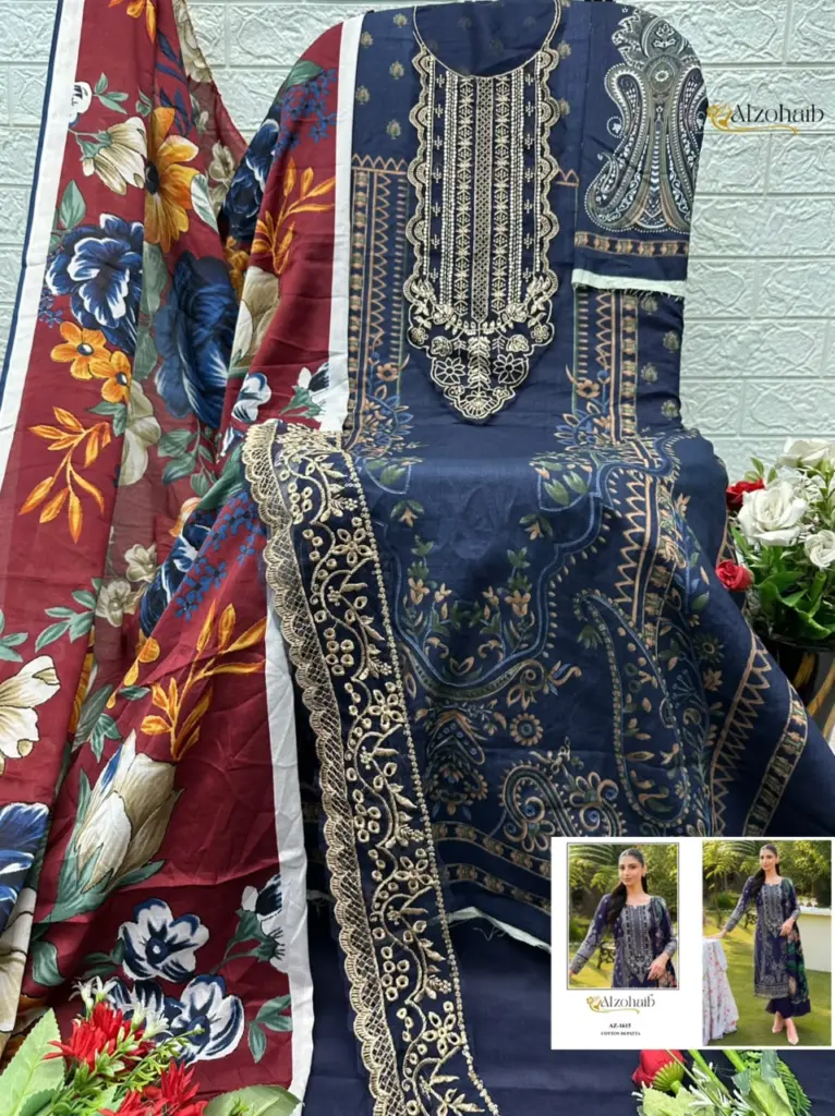 Alzohaib Az 1614 Pure Cotton Pakistani Suits
