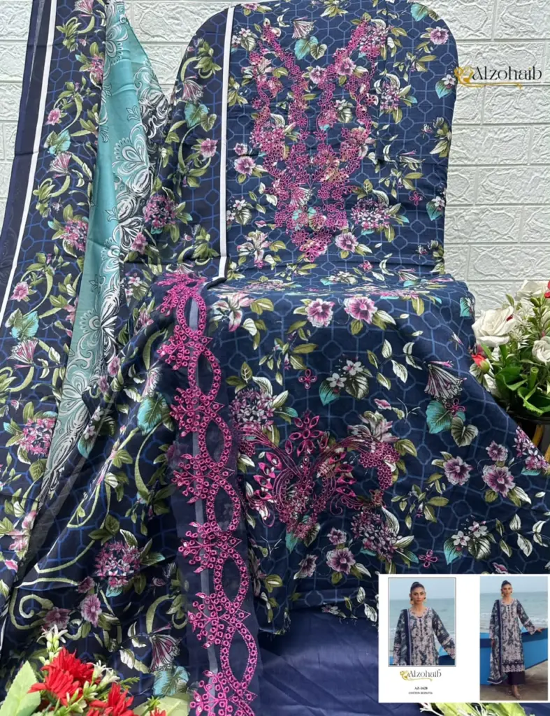 Alzohaib Az 1628 Pure Cotton Pakistani Suits