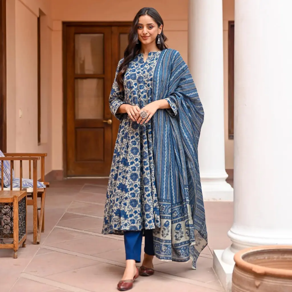 2040 Navyblue Rayon Readymade Dress
