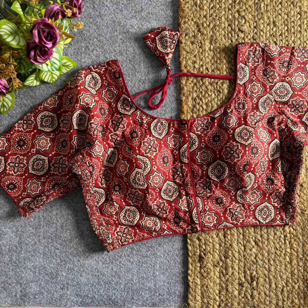 Ajrakprint Elastic Pure Ajrak Cotton Blouse