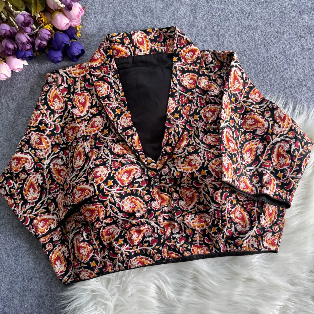 Collar Special Kalamkari Cotton Blouse