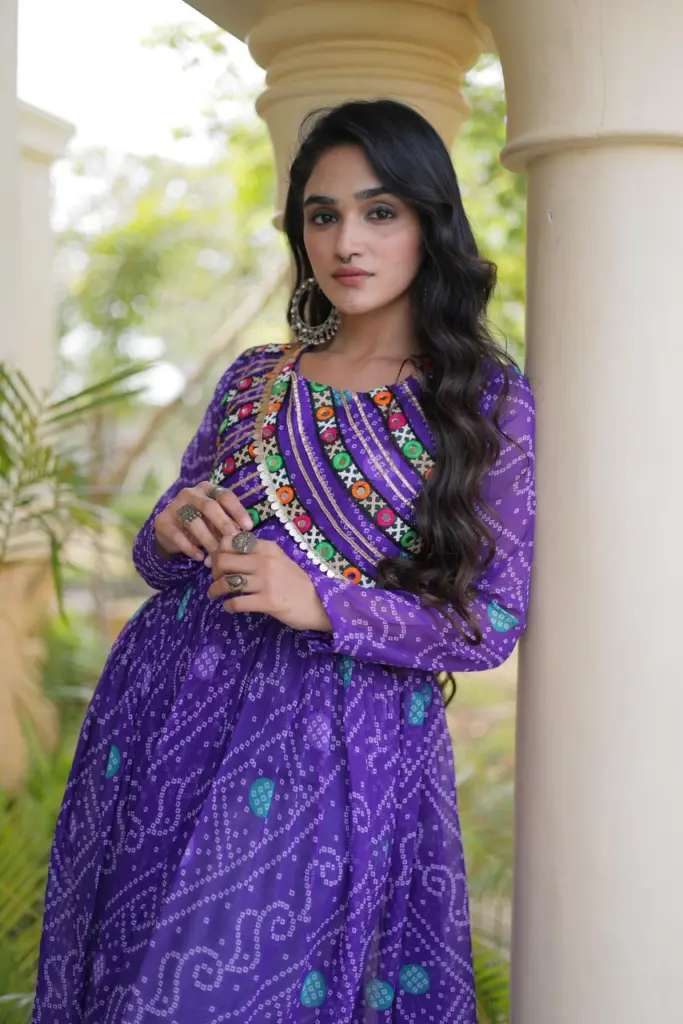 KA 1272 Bandhani Kurtis Design