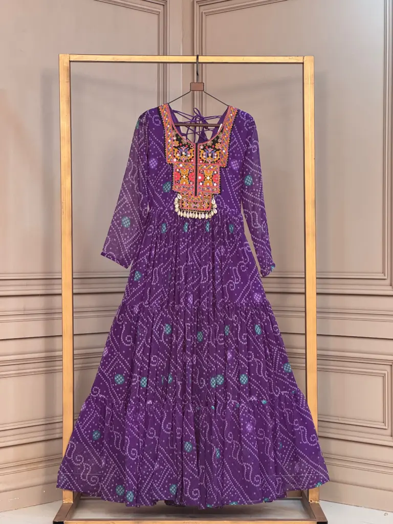 KA 1276 Bandhani Gown Design