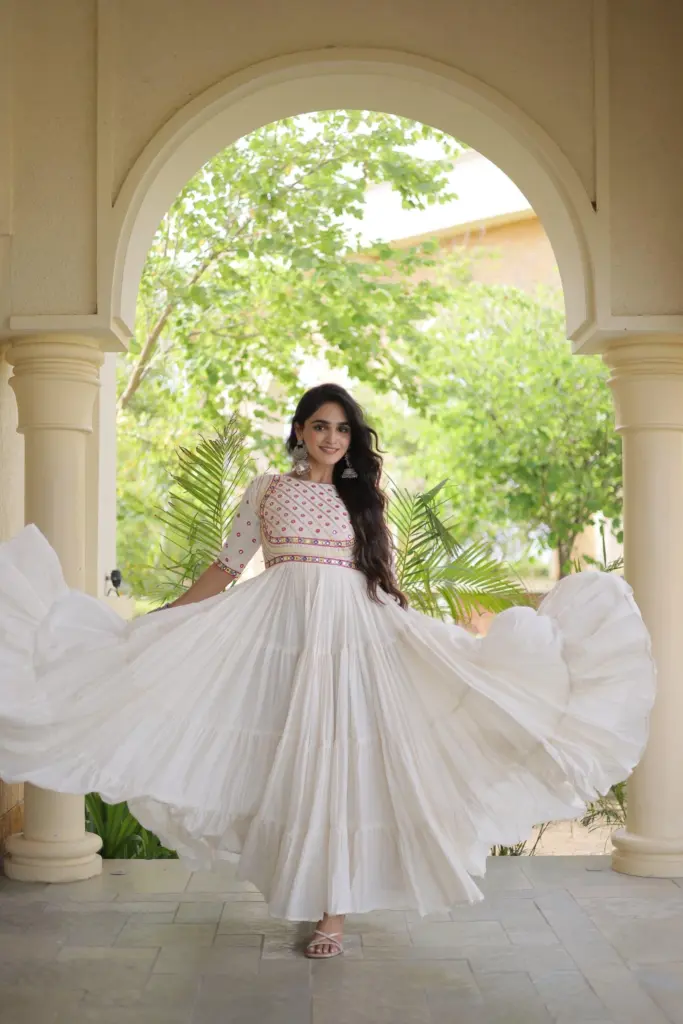 LW 9346 Black Kora Cotton Gown Design