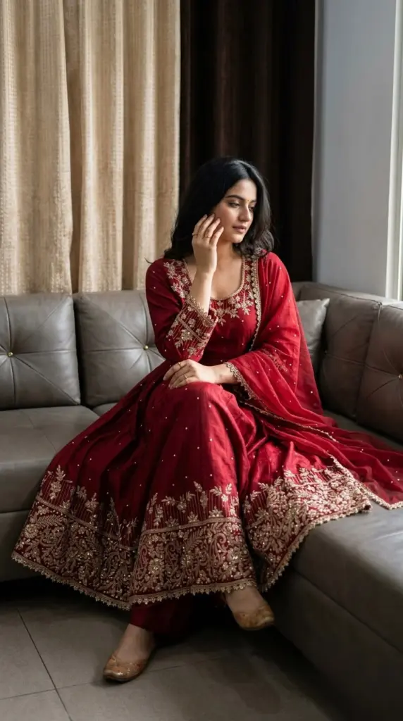 SR 1719 Faux Georgette Readymade Dress